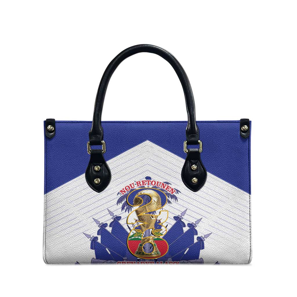 Les Grenadiers Haiti Football Leather Bag 2026 Nou Retounen White Version