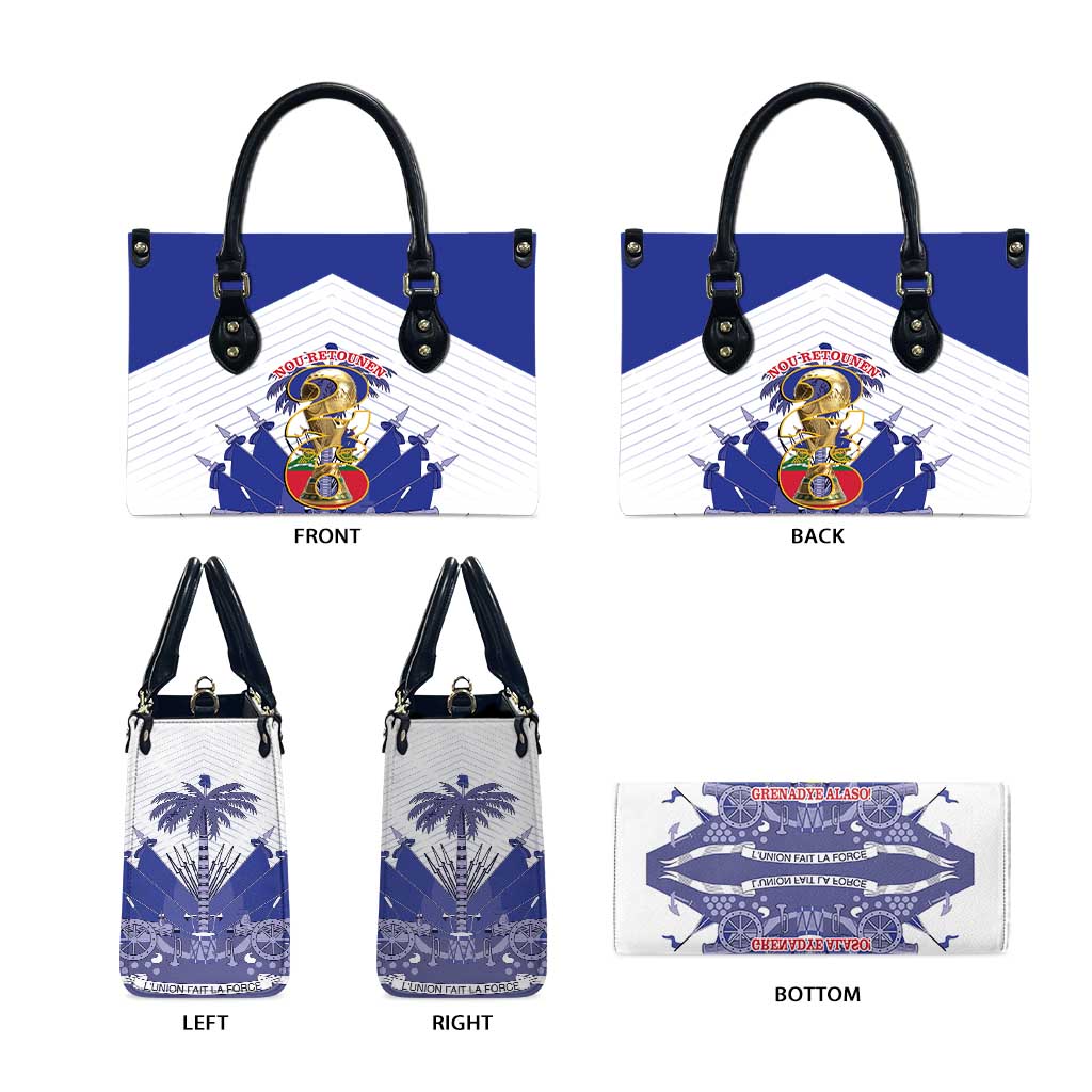 Les Grenadiers Haiti Football Leather Bag 2026 Nou Retounen White Version