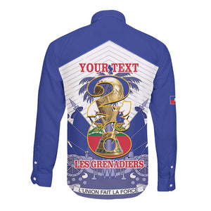 Personalized Les Grenadiers Haiti Football Long Sleeve Button Shirt 2026 Nou Retounen White Version - African Pride