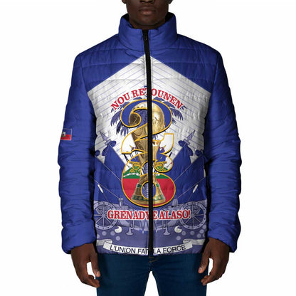 Personalized Les Grenadiers Haiti Football Padded Jacket 2026 Nou Retounen White Version