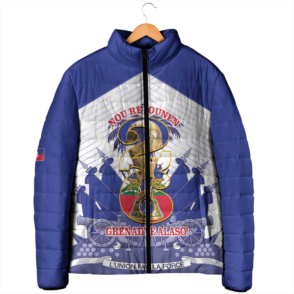 Personalized Les Grenadiers Haiti Football Padded Jacket 2026 Nou Retounen White Version