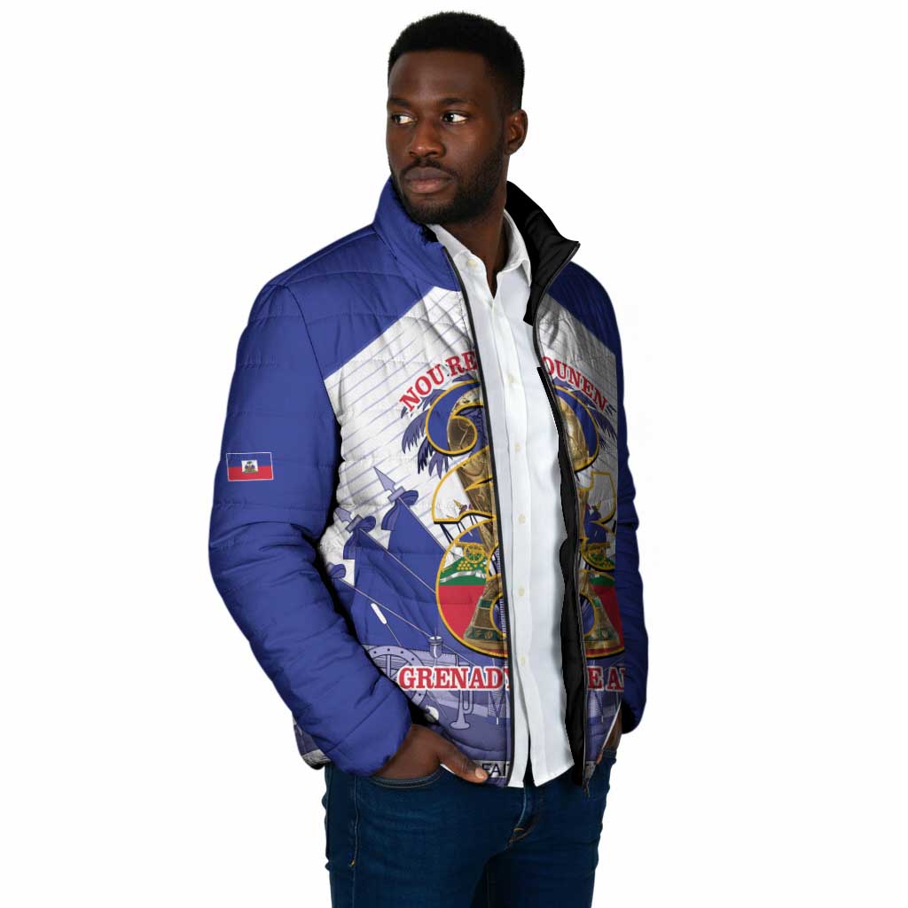 Personalized Les Grenadiers Haiti Football Padded Jacket 2026 Nou Retounen White Version