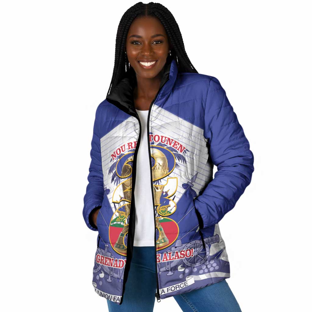 Personalized Les Grenadiers Haiti Football Padded Jacket 2026 Nou Retounen White Version