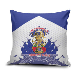 Les Grenadiers Haiti Football Pillow Cover 2026 Nou Retounen White Version