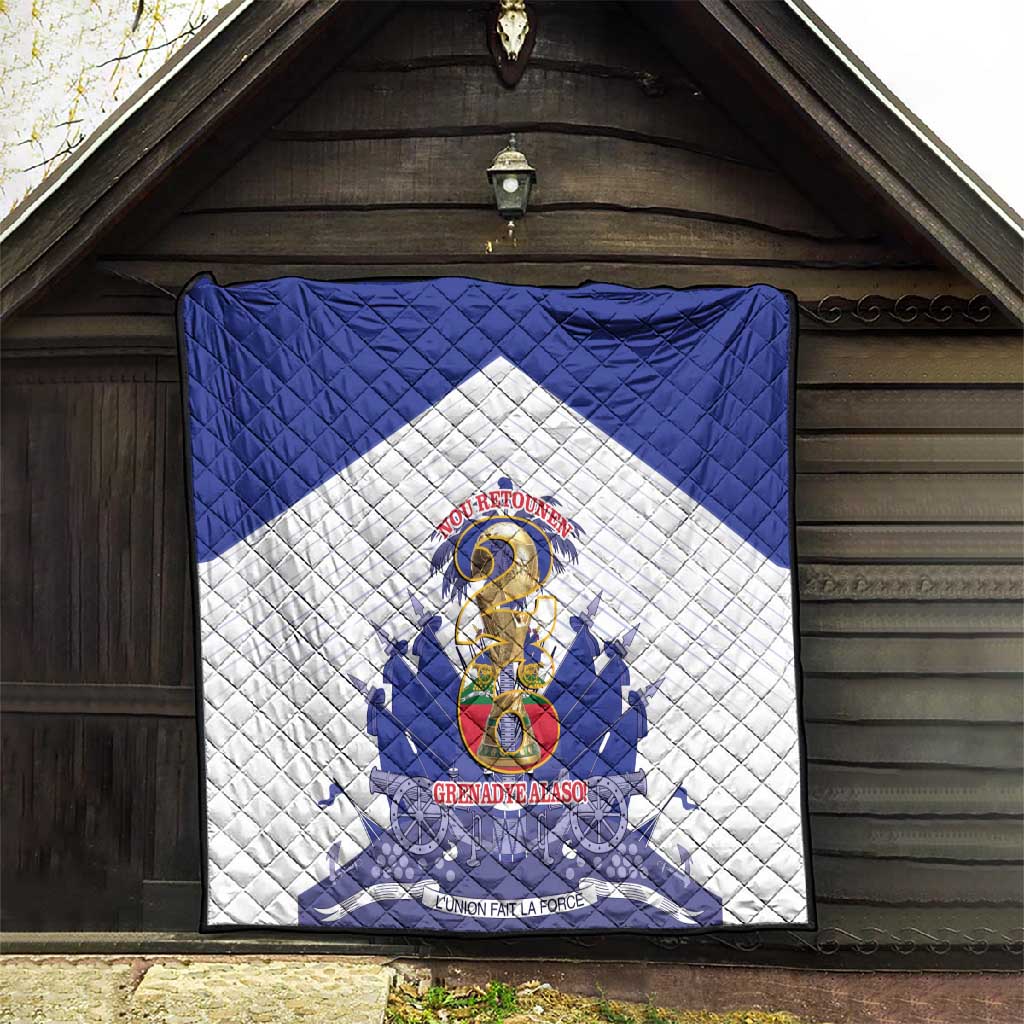 Les Grenadiers Haiti Football Quilt 2026 Nou Retounen White Version - African Pride