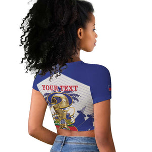 Personalized Les Grenadiers Haiti Football Raglan Cropped T shirt 2026 Nou Retounen White Version LT14