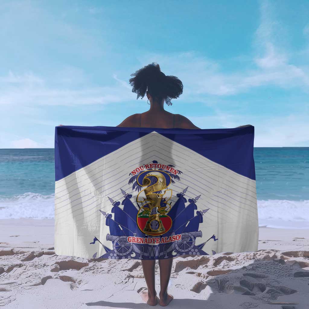 Les Grenadiers Haiti Football Sarong 2026 Nou Retounen White Version - African Pride