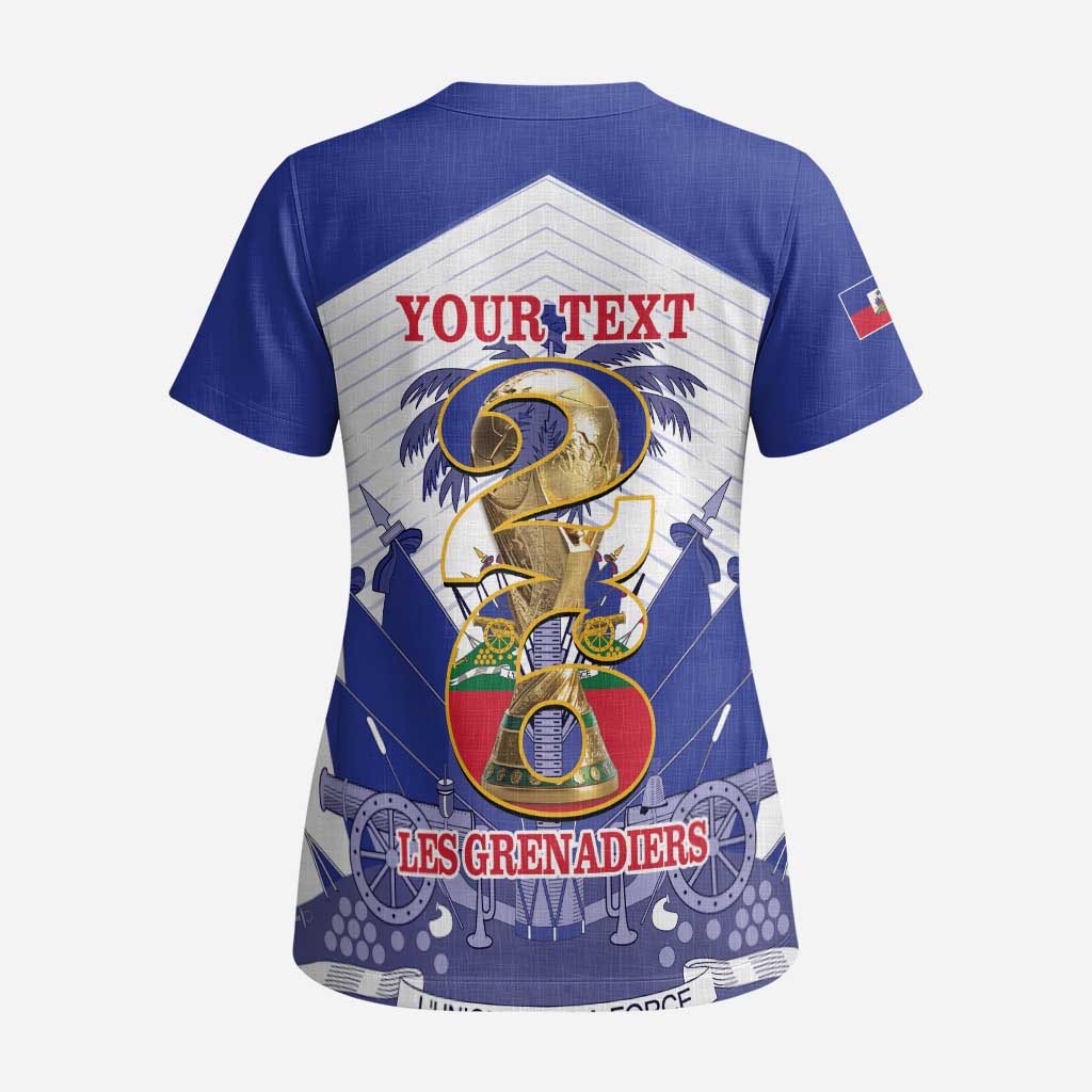 Personalized Les Grenadiers Haiti Football Scrub Top 2026 Nou Retounen White Version - African Pride
