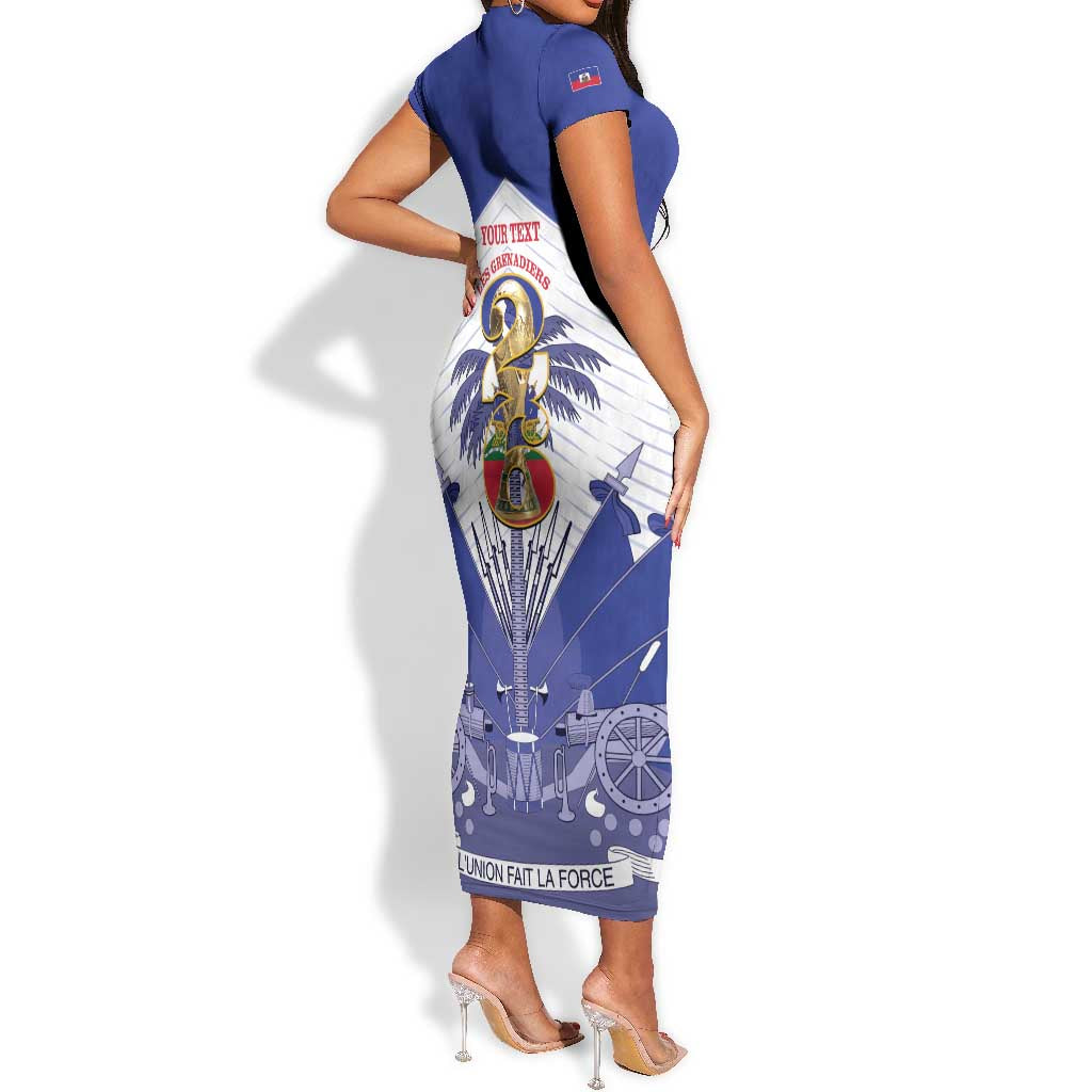 Personalized Les Grenadiers Haiti Football Short Sleeve Bodycon Dress 2026 Nou Retounen White Version LT14