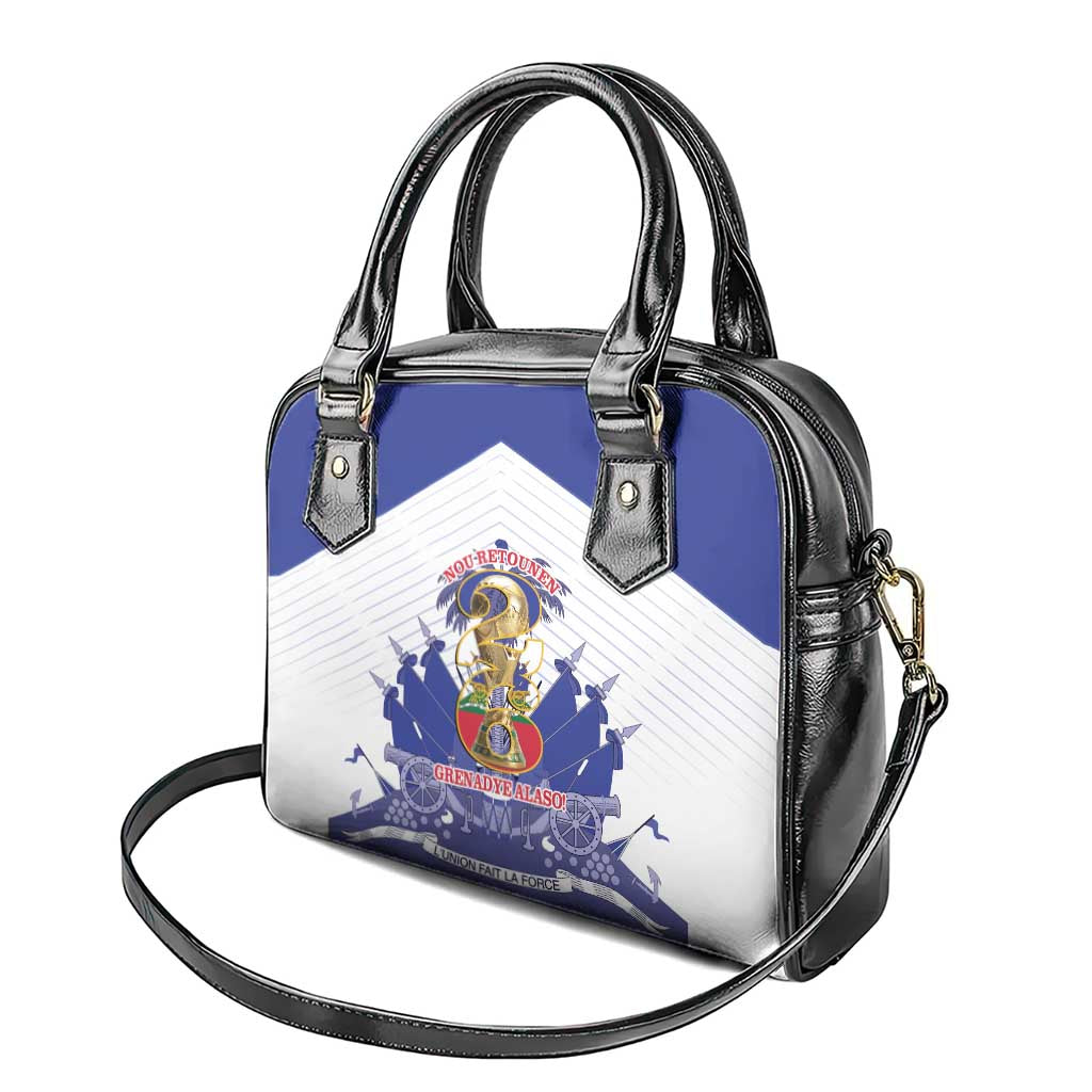 Les Grenadiers Haiti Football Shoulder Handbag 2026 Nou Retounen White Version - African Pride