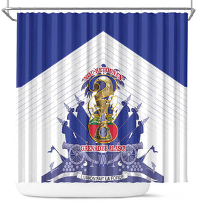 Les Grenadiers Haiti Football Shower Curtain 2026 Nou Retounen White Version - African Pride