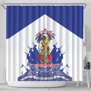 Les Grenadiers Haiti Football Shower Curtain 2026 Nou Retounen White Version - African Pride