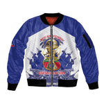 Personalized Les Grenadiers Haiti Football Sleeve Zip Bomber Jacket 2026 Nou Retounen White Version - African Pride