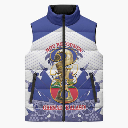 Personalized Les Grenadiers Haiti Football Sleeveless Puffer Jacket 2026 Nou Retounen White Version