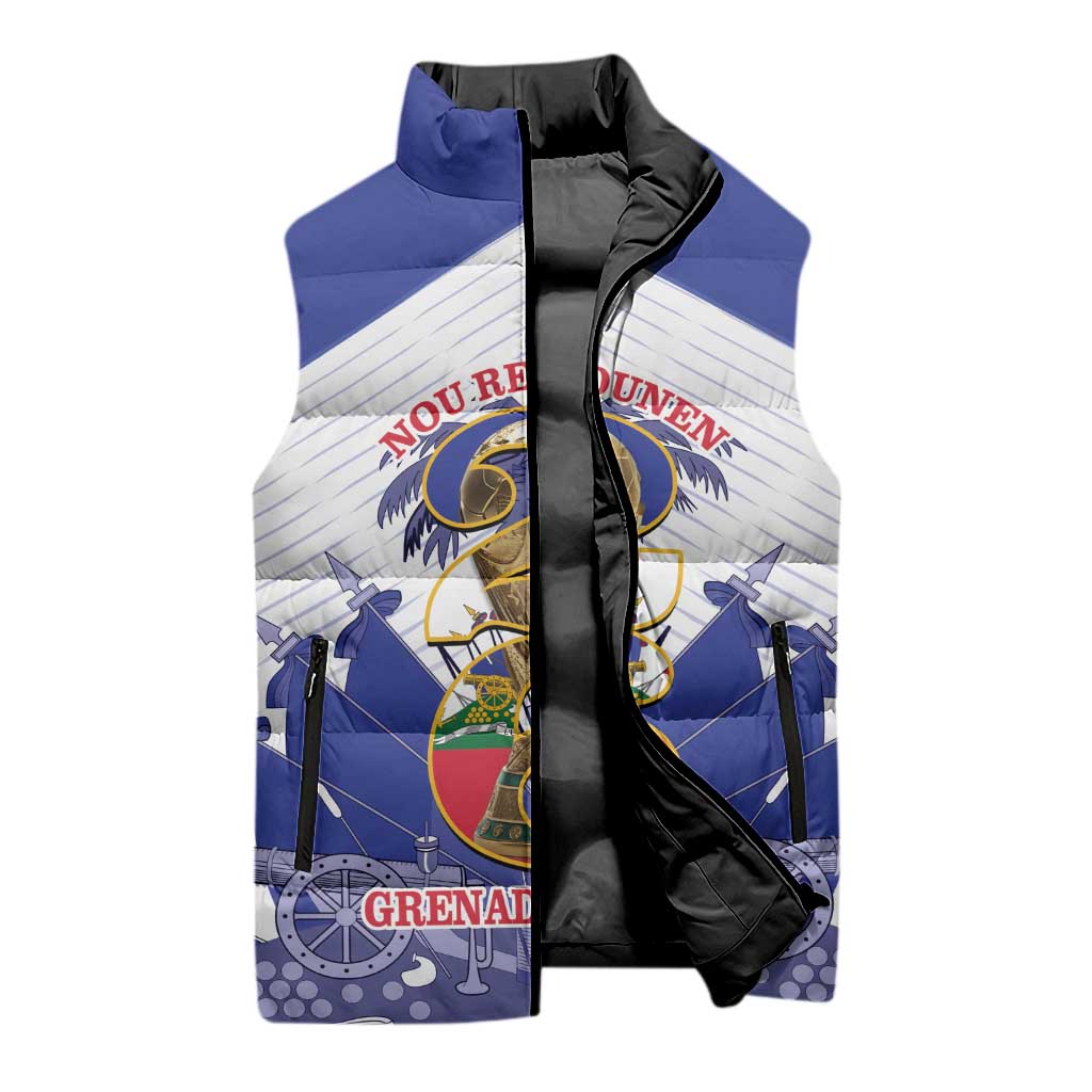 Personalized Les Grenadiers Haiti Football Sleeveless Puffer Jacket 2026 Nou Retounen White Version