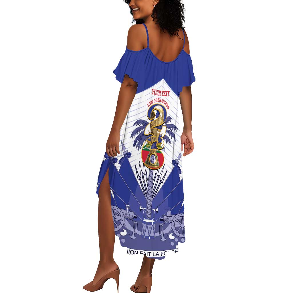 Personalized Les Grenadiers Haiti Football Summer Maxi Dress 2026 Nou Retounen White Version LT14