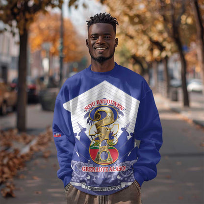 Personalized Les Grenadiers Haiti Football Sweatshirt 2026 Nou Retounen White Version - African Pride