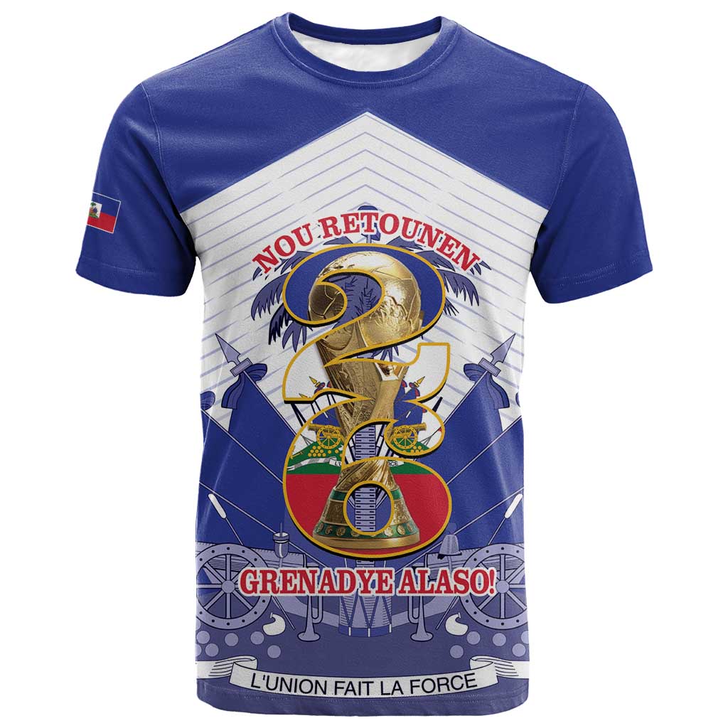 Personalized Les Grenadiers Haiti Football T shirt 2026 Nou Retounen White Version LT14