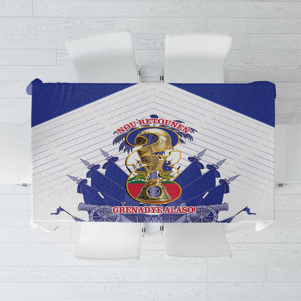 Les Grenadiers Haiti Football Tablecloth 2026 Nou Retounen White Version - African Pride