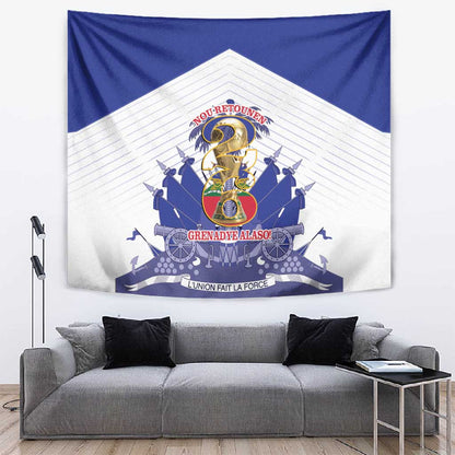 Les Grenadiers Haiti Football Tapestry 2026 Nou Retounen White Version - African Pride