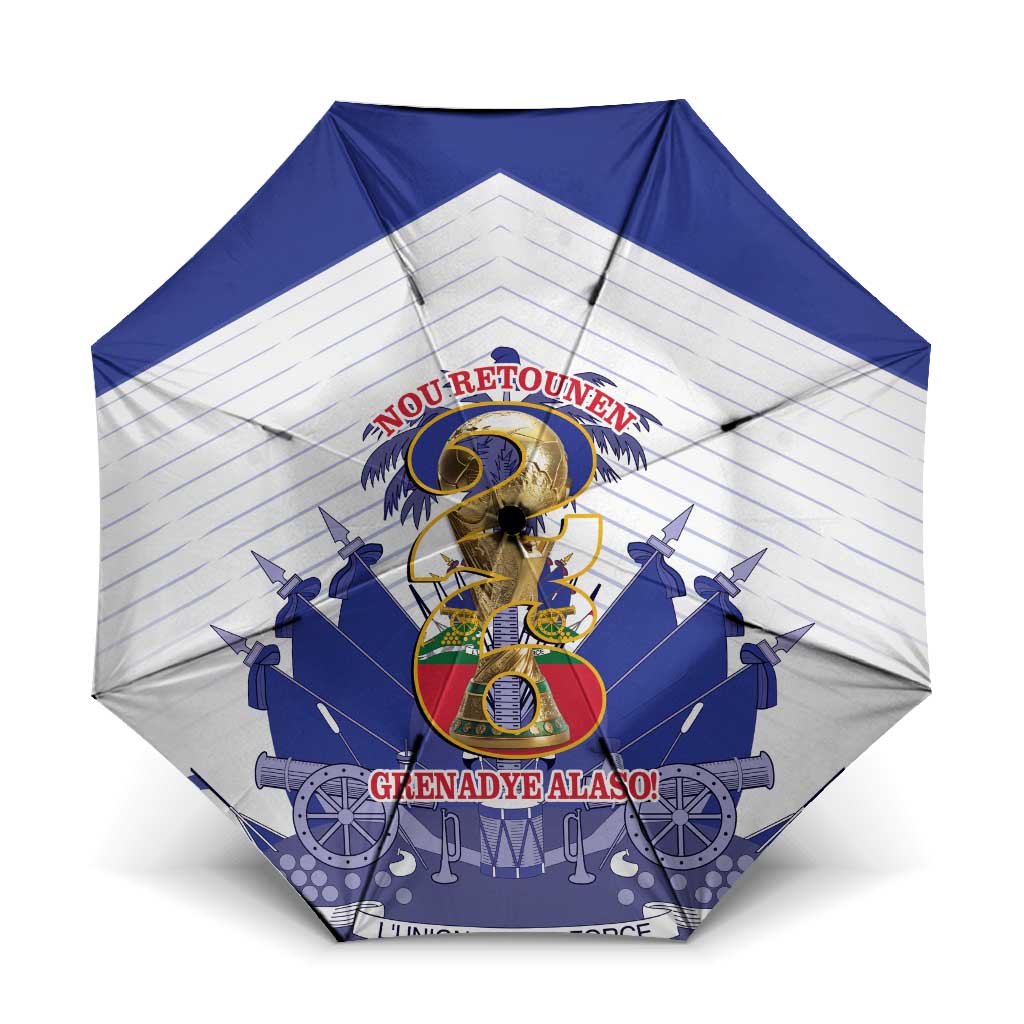 Les Grenadiers Haiti Football Umbrella 2026 Nou Retounen White Version