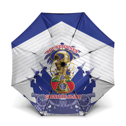 Les Grenadiers Haiti Football Umbrella 2026 Nou Retounen White Version