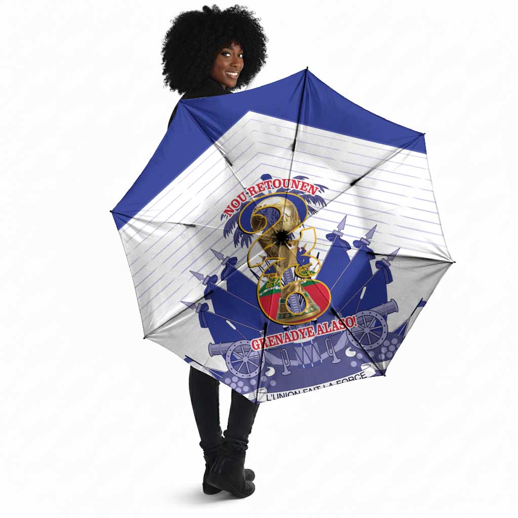 Les Grenadiers Haiti Football Umbrella 2026 Nou Retounen White Version