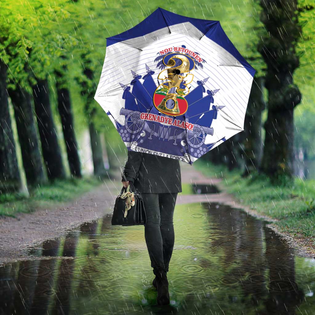 Les Grenadiers Haiti Football Umbrella 2026 Nou Retounen White Version