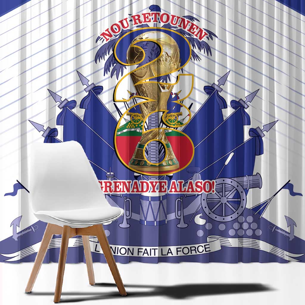 Les Grenadiers Haiti Football Window Curtain 2026 Nou Retounen White Version - African Pride