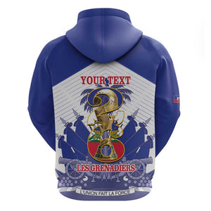 Personalized Les Grenadiers Haiti Football Zip Hoodie 2026 Nou Retounen White Version - African Pride