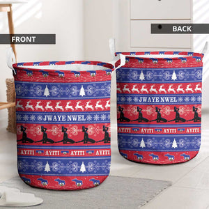 Afro Haiti Christmas Laundry Basket Jwaye Nwel Ayiti Neg Marron Veve Vodou - African Pride
