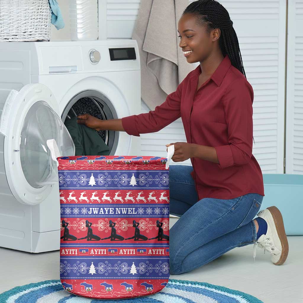 Afro Haiti Christmas Laundry Basket Jwaye Nwel Ayiti Neg Marron Veve Vodou - African Pride