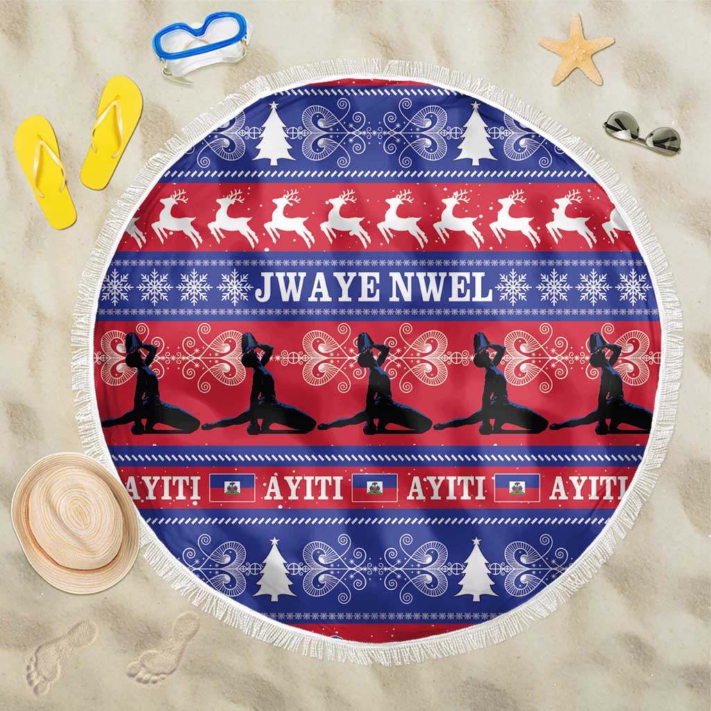 Afro Haiti Christmas Beach Blanket Jwaye Nwel Ayiti Neg Marron Veve Vodou - African Pride