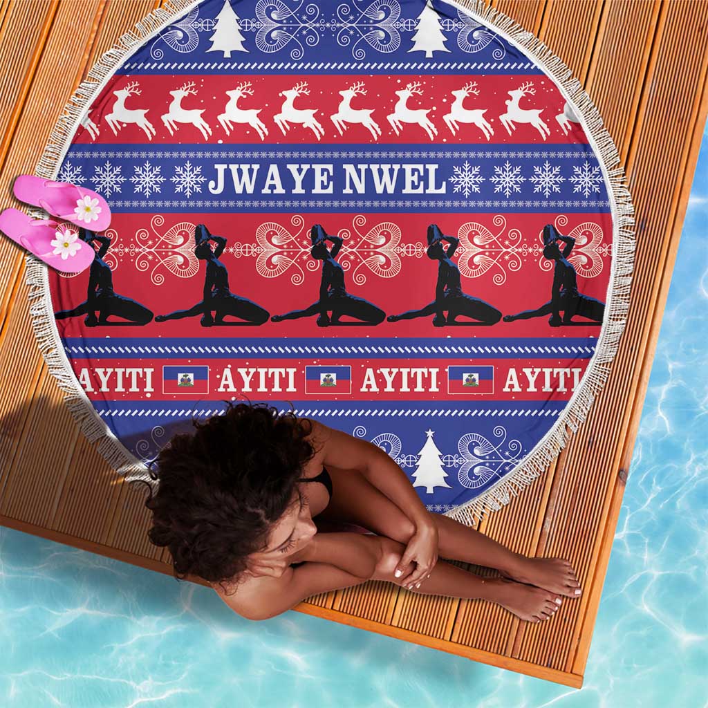 Afro Haiti Christmas Beach Blanket Jwaye Nwel Ayiti Neg Marron Veve Vodou - African Pride