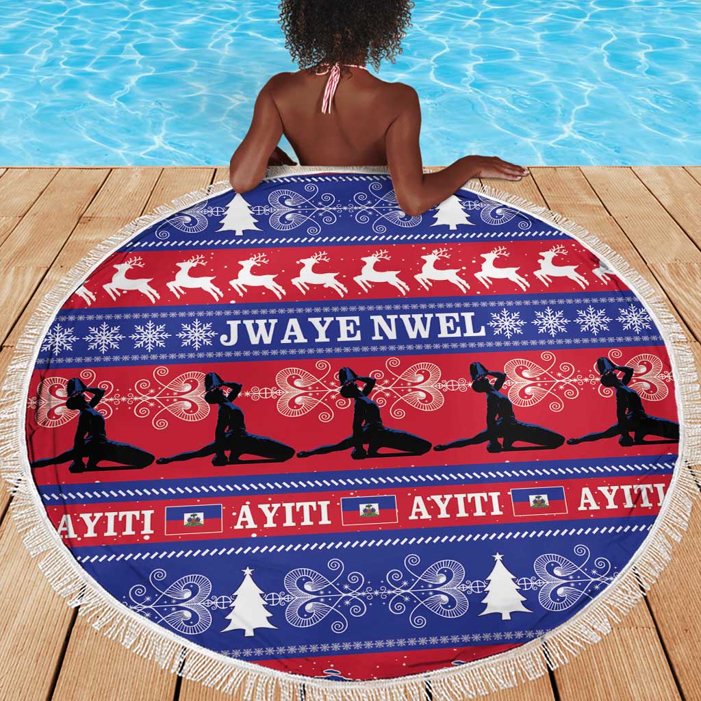 Afro Haiti Christmas Beach Blanket Jwaye Nwel Ayiti Neg Marron Veve Vodou - African Pride