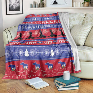 Afro Haiti Christmas Blanket Jwaye Nwel Ayiti Neg Marron Veve Vodou - African Pride