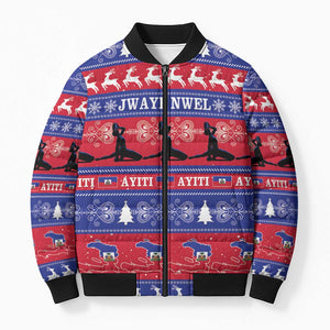 Haiti Christmas Bomber Puffer Jacket Jwaye Nwel Ayiti Neg Marron Veve Vodou