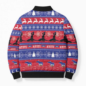Haiti Christmas Bomber Puffer Jacket Jwaye Nwel Ayiti Neg Marron Veve Vodou