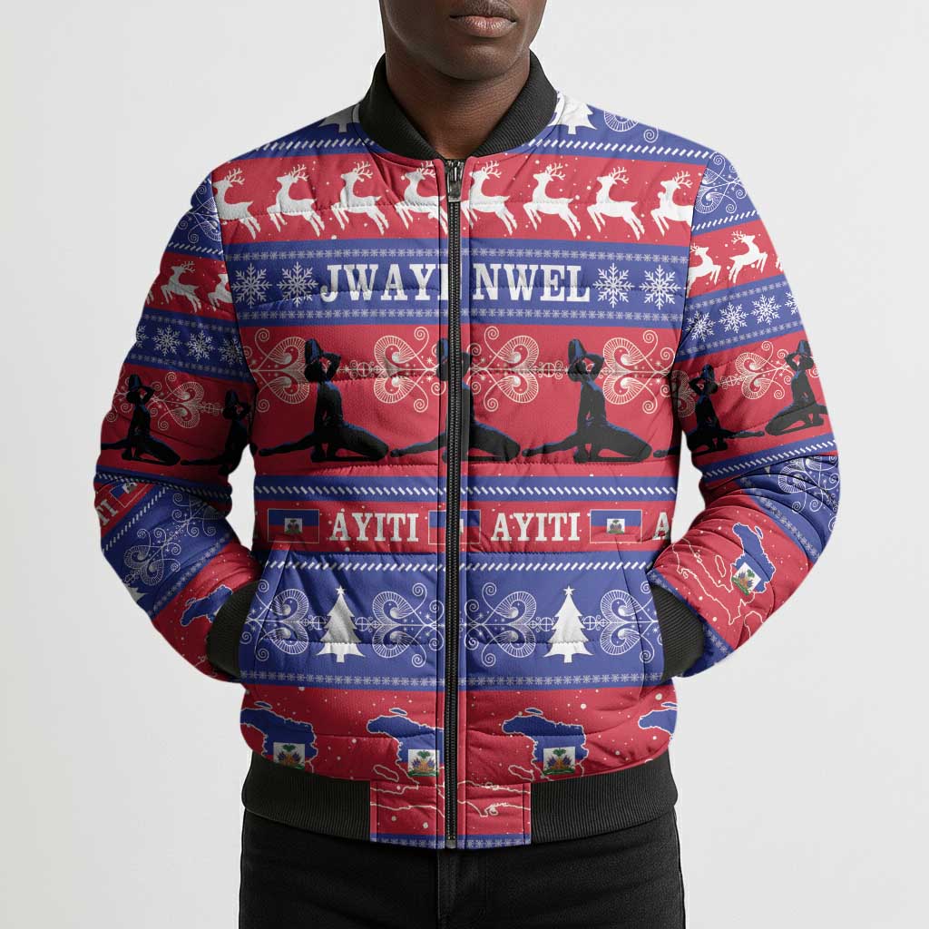 Haiti Christmas Bomber Puffer Jacket Jwaye Nwel Ayiti Neg Marron Veve Vodou