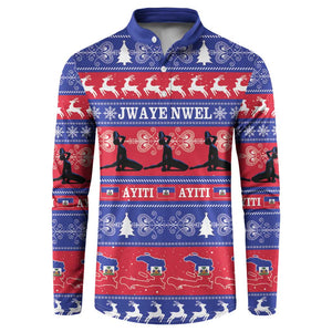 Haiti Christmas Button Sweatshirt Jwaye Nwel Ayiti Neg Marron Veve Vodou