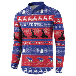 Haiti Christmas Button Sweatshirt Jwaye Nwel Ayiti Neg Marron Veve Vodou