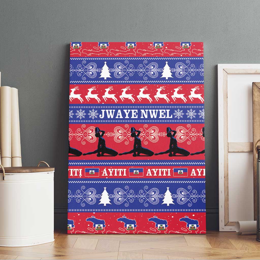 Afro Haiti Christmas Canvas Wall Art Jwaye Nwel Ayiti Neg Marron Veve Vodou - African Pride