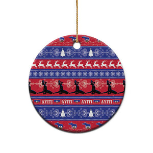 Afro Haiti Christmas Ceramic Ornament Jwaye Nwel Ayiti Neg Marron Veve Vodou - African Pride