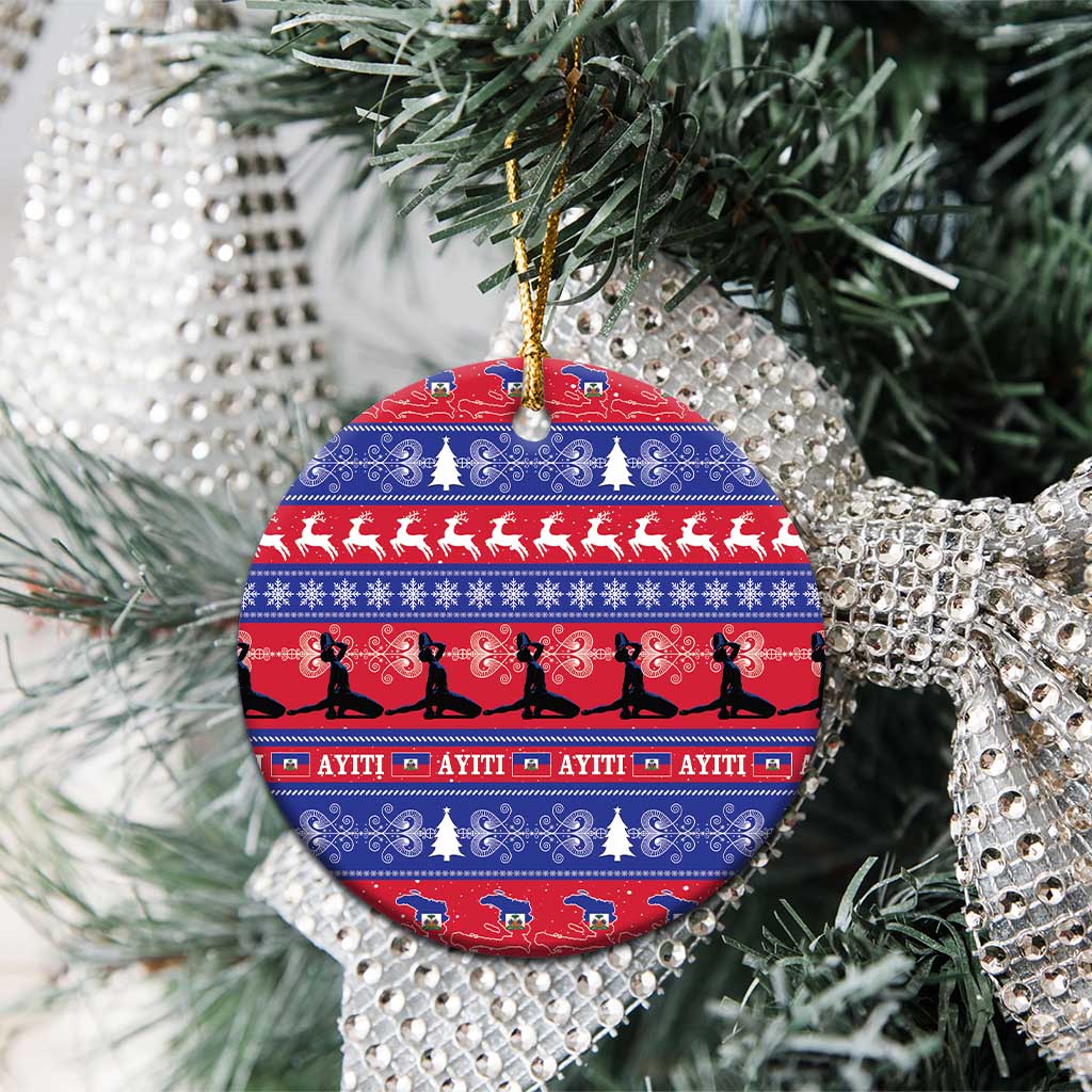 Afro Haiti Christmas Ceramic Ornament Jwaye Nwel Ayiti Neg Marron Veve Vodou - African Pride