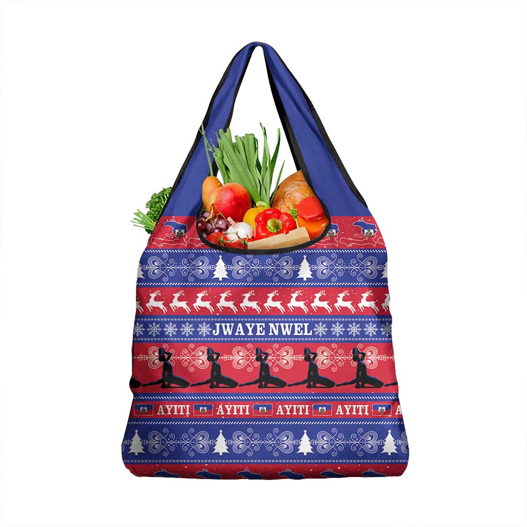 Afro Haiti Christmas Grocery Bag Jwaye Nwel Ayiti Neg Marron Veve Vodou - African Pride