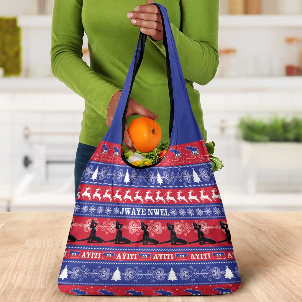 Afro Haiti Christmas Grocery Bag Jwaye Nwel Ayiti Neg Marron Veve Vodou - African Pride