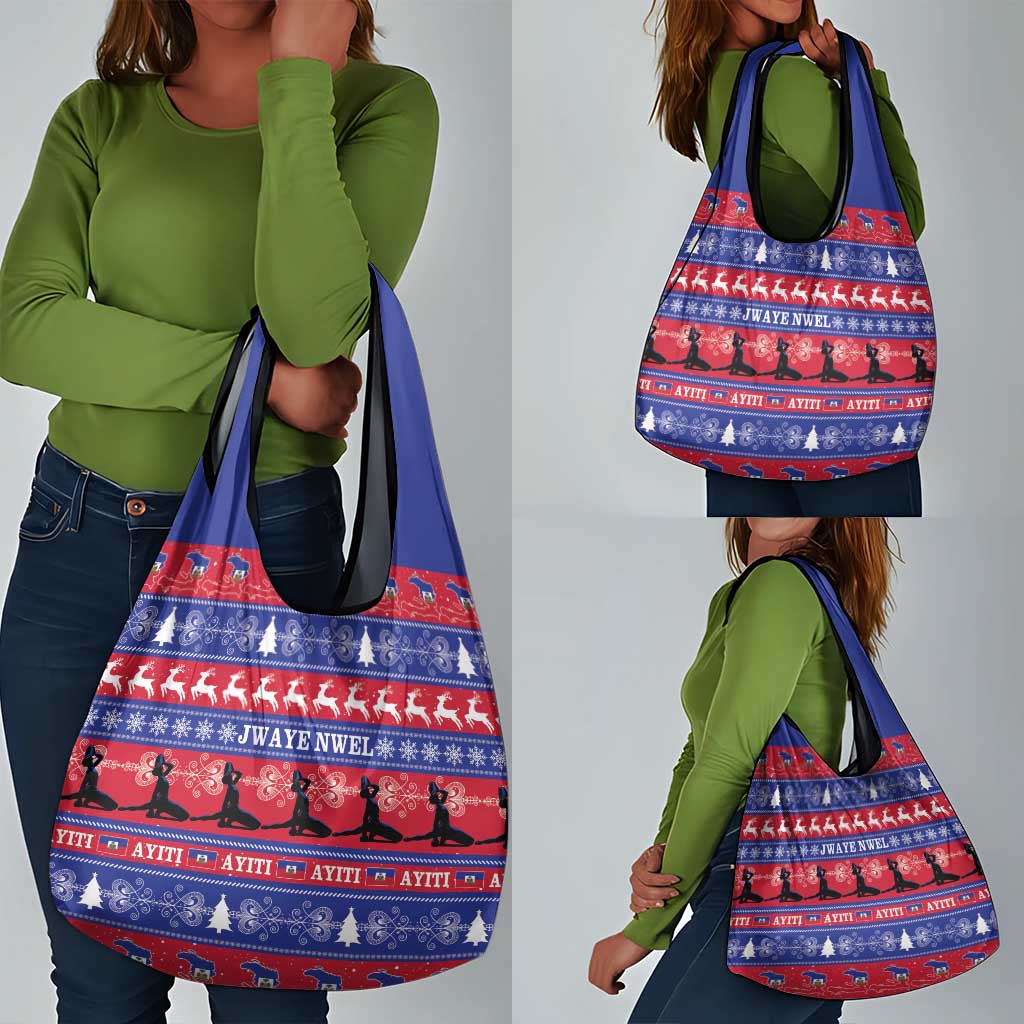 Afro Haiti Christmas Grocery Bag Jwaye Nwel Ayiti Neg Marron Veve Vodou - African Pride