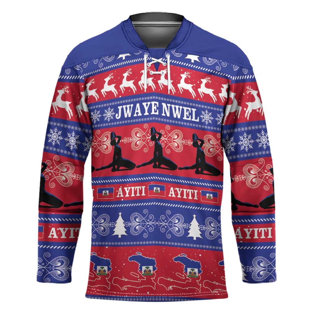 Haiti Christmas Hockey Jersey Jwaye Nwel Ayiti Neg Marron Veve Vodou