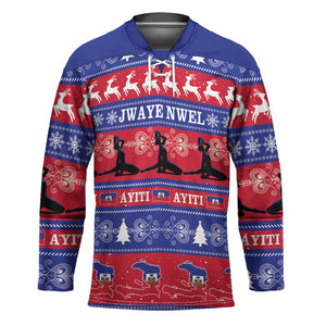 Haiti Christmas Hockey Jersey Jwaye Nwel Ayiti Neg Marron Veve Vodou