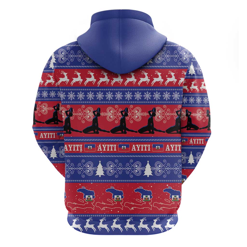 Afro Haiti Christmas Hoodie Jwaye Nwel Ayiti Neg Marron Veve Vodou - African Pride